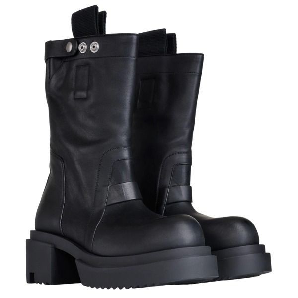 リックオウエンス 偽物 Runway Pull On Bogun Boots ブーツ ブラック-スーパーコピーNkyuhin