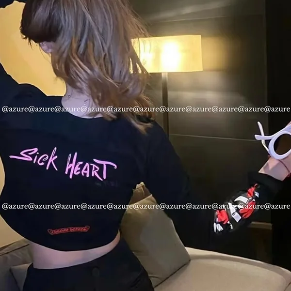 即発送★クロムハーツ Matty Boy Sick Heart ブラック ロンT コピー ch257162